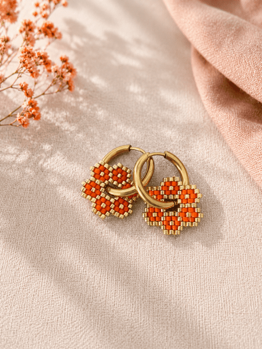 Créoles et charms Orange