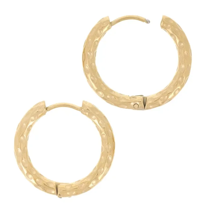 Créoles rondes martelées 22 mm 
