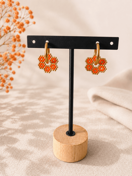 Créoles et charms Orange