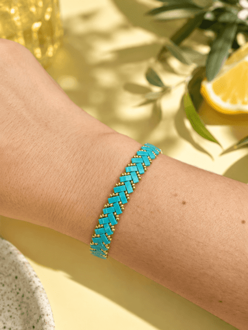 Bracelet chevron turquoise 