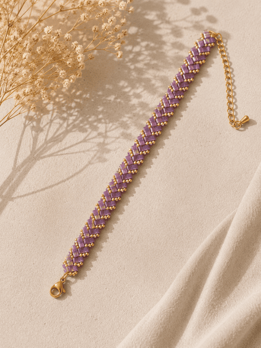 Bracelet chevron améthyste