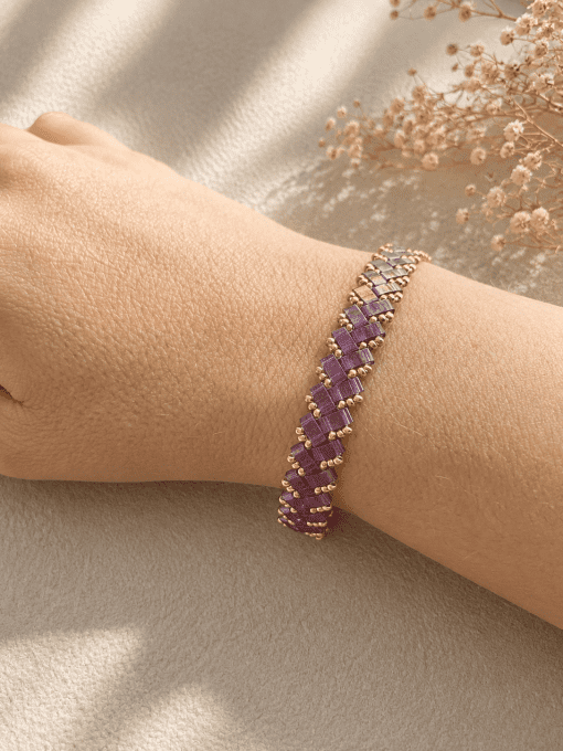 Bracelet chevron améthyste